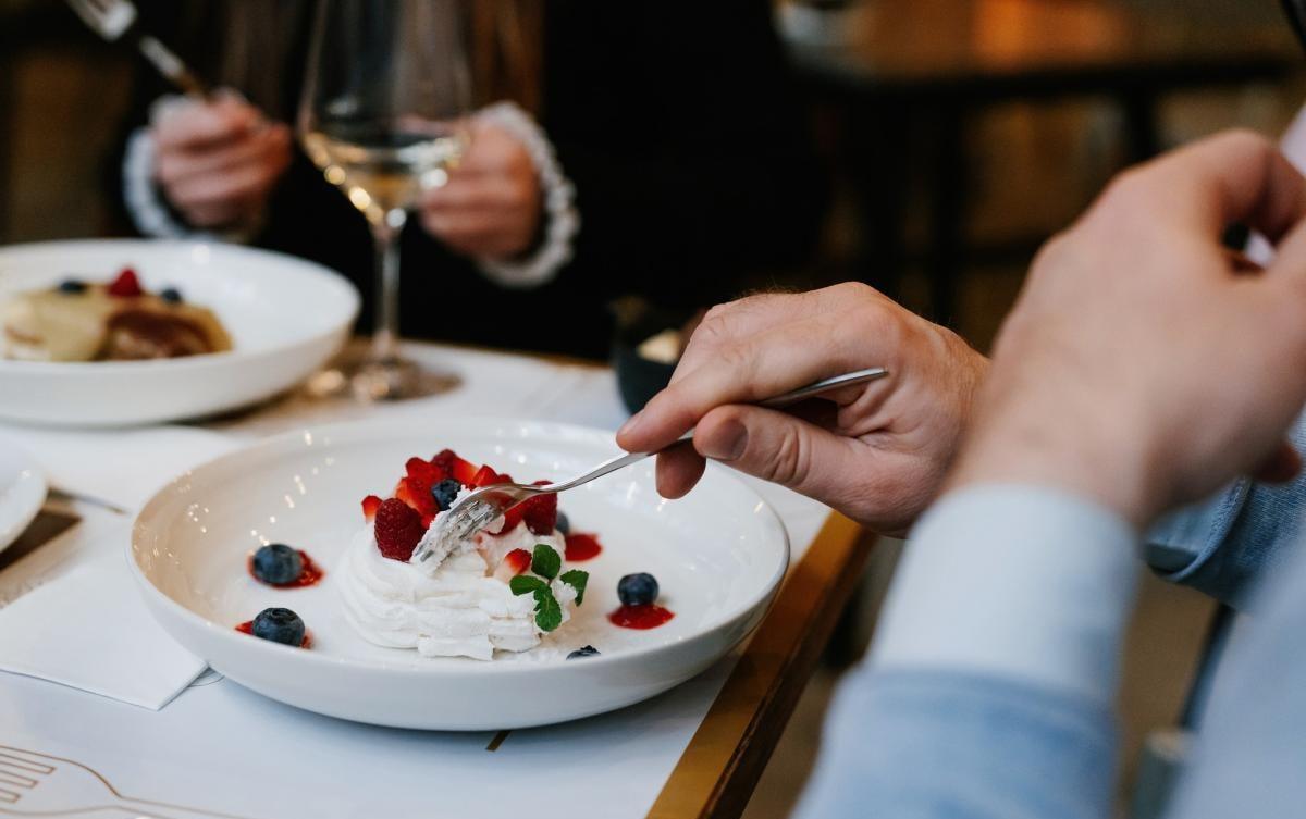 Dessert with strawberries